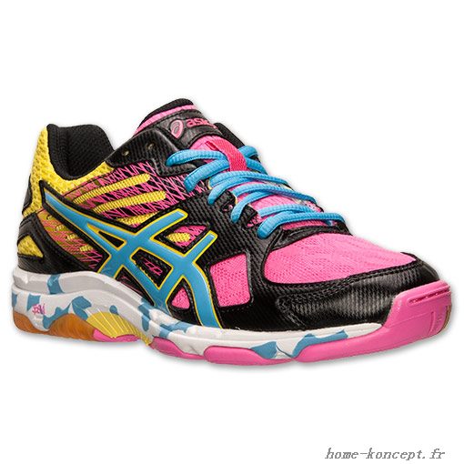 basket asics volley ball, Chaussures Volleyball Asics GEL-Flashpoint 2 Volley-ball Chaussures Noir Pool Hot Pink B456N046